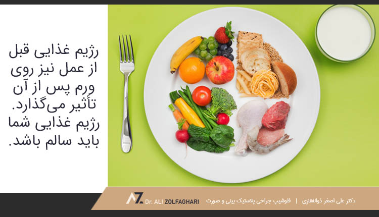 رژیم غذایی قبل از عمل بینی