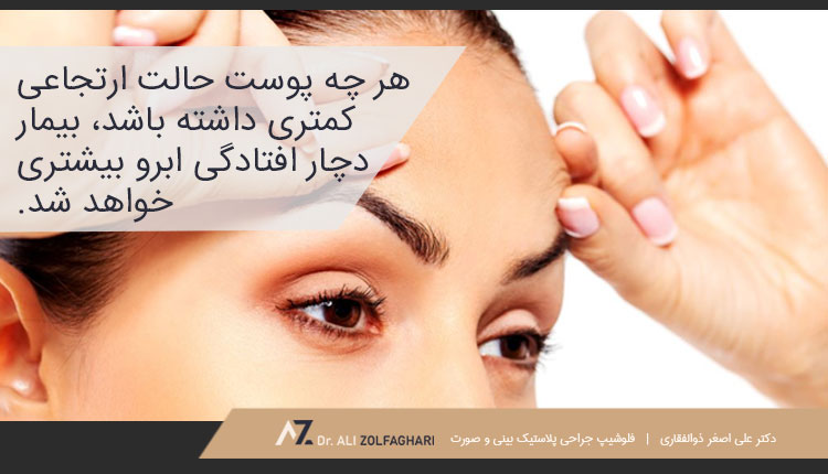 خاصیت ارتجاعی پوست و افتادگی ابرو