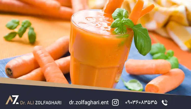 آب هویج برای کاهش ورم بینی